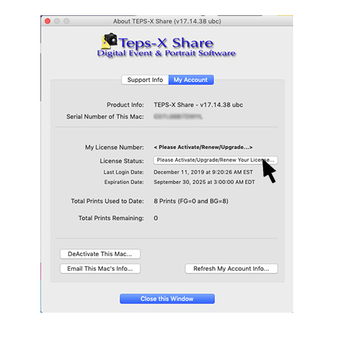 TEPS activation link