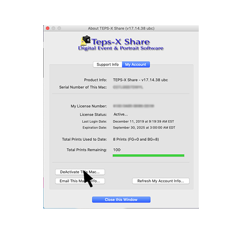 Deactivate this Mac link