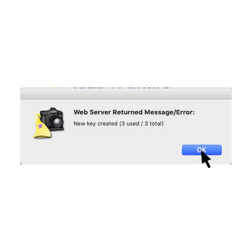 Successful TEPS license activation message