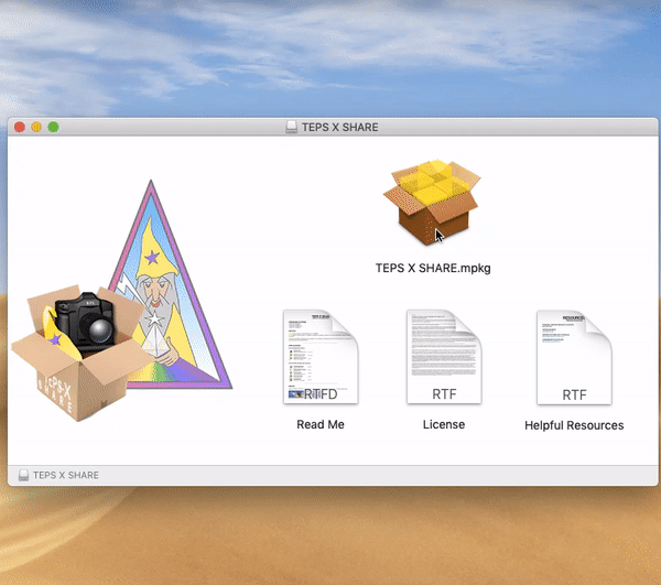 Opening the TEPS installer bundle